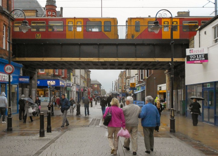 Life in South Shields in June 2012 is captured in this view which shows the town centre as well as the rail links.