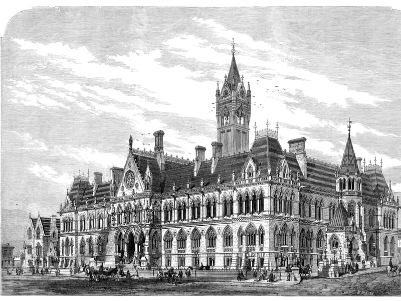 This gem of a building in the Strangeways district of Manchester was a victim of the Blitz. When it was built in 1864, it became the tallest building in the city and was described as the country's most important building outside Whitehall. Sadly, it was severely damaged by bombing during the Second World War, and the remains were demolished in 1957.