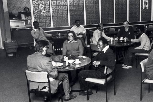 Diners enjoying an evening meal at the YMCA restaurant in Sheffield, in November 1980