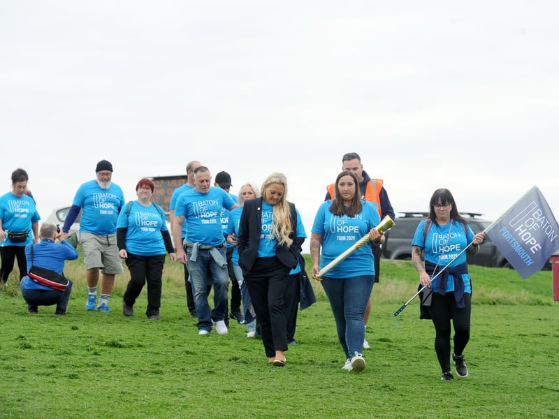 The Baton of Hope starting off at Mick's Monster Burgers on Portsdown Hill.
