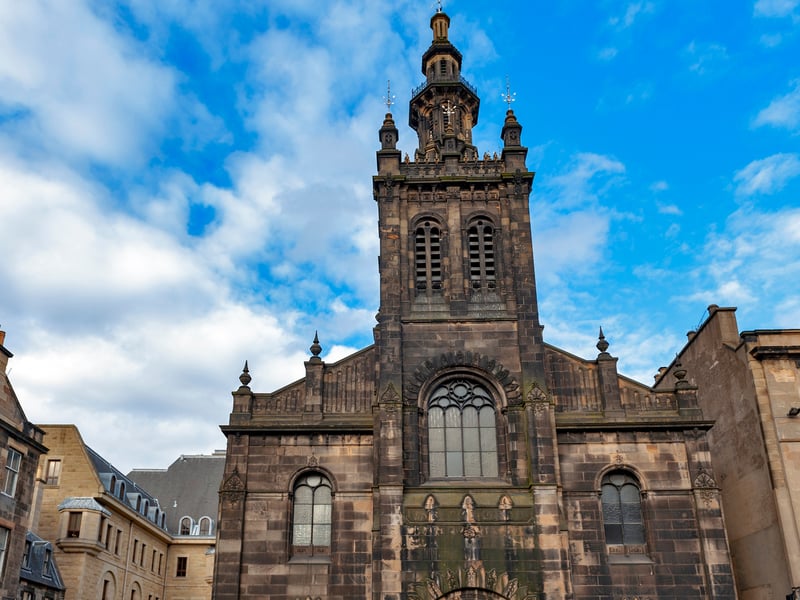 Augustine United Church can be found on George IV Bridge, spanning four storeys which can be seen from Merchant Street. Jokingly referred to as "the bridecake" when it was opened in 1961, there will be tours of the building on Saturday.