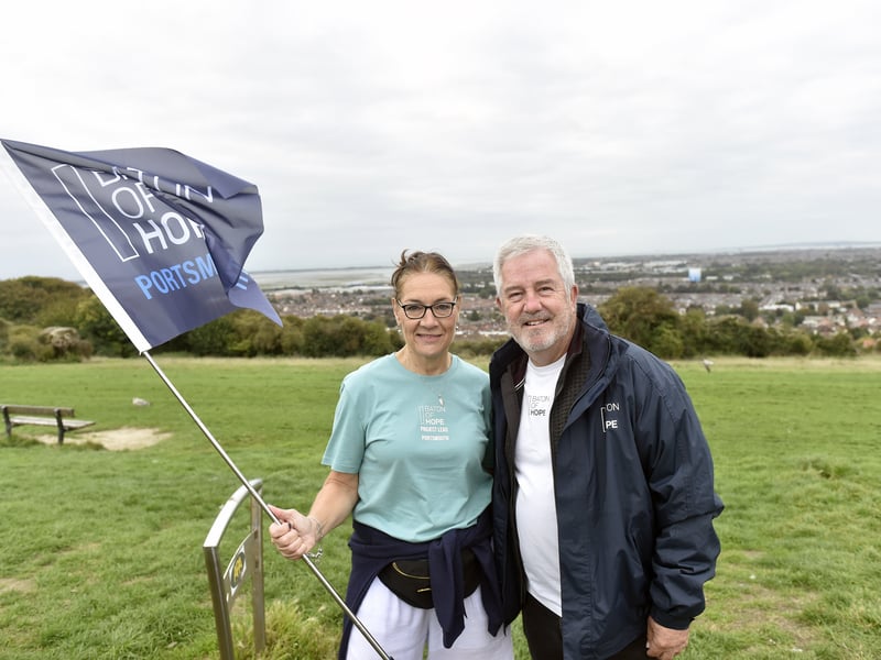 Lara Cynvin, volunteer project lead for Portsmouth and Mike McCarthy, founder of the Baton of Hope.
