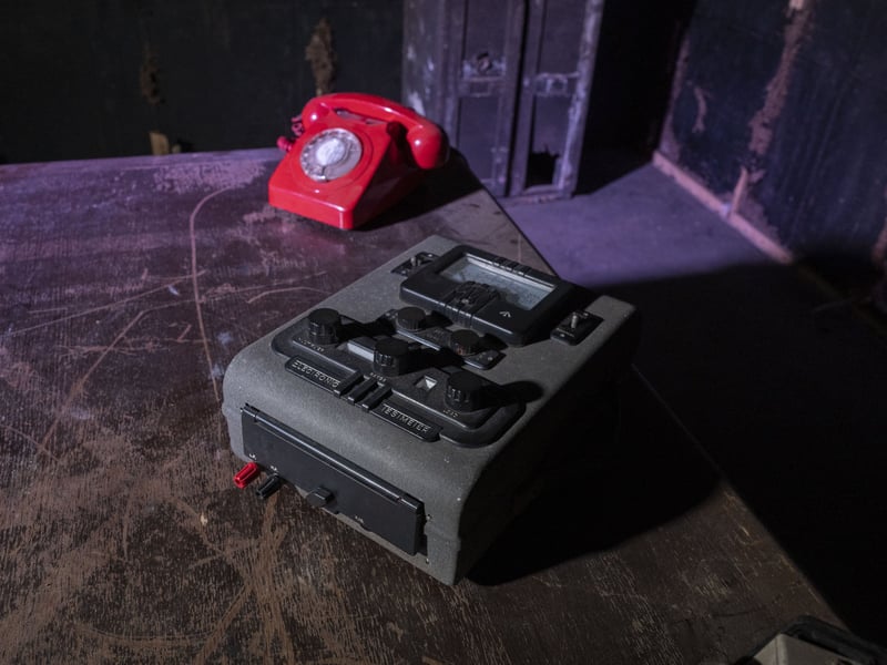 A desk in the office spaces of the bunker 