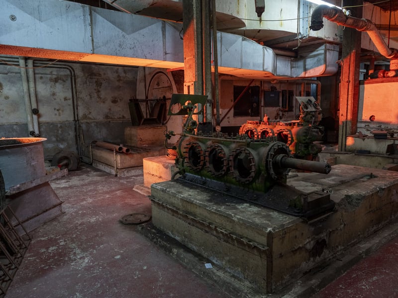 Known as the plant room, this was the heart of the bunker where the air filtration was controlled along with the main power to the bunker