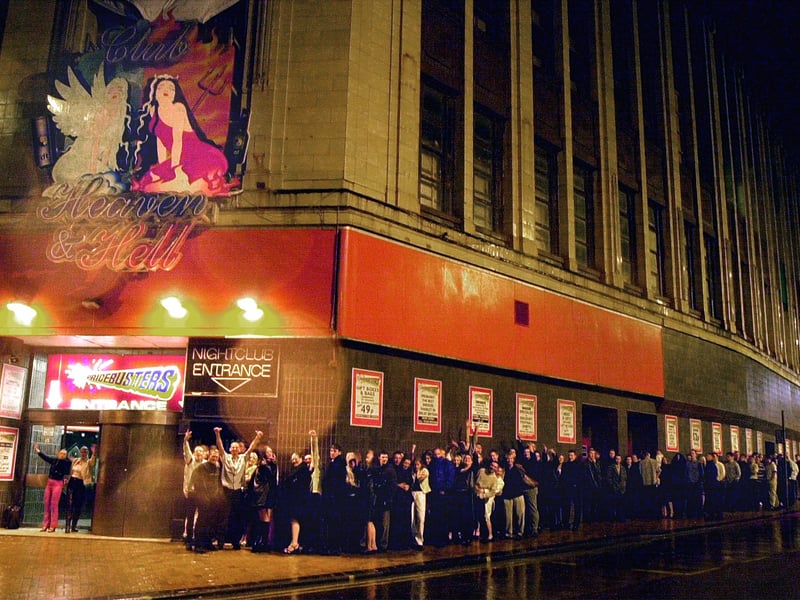 The opening of Heaven and Hell, queue stretched round to Bank Hey Street