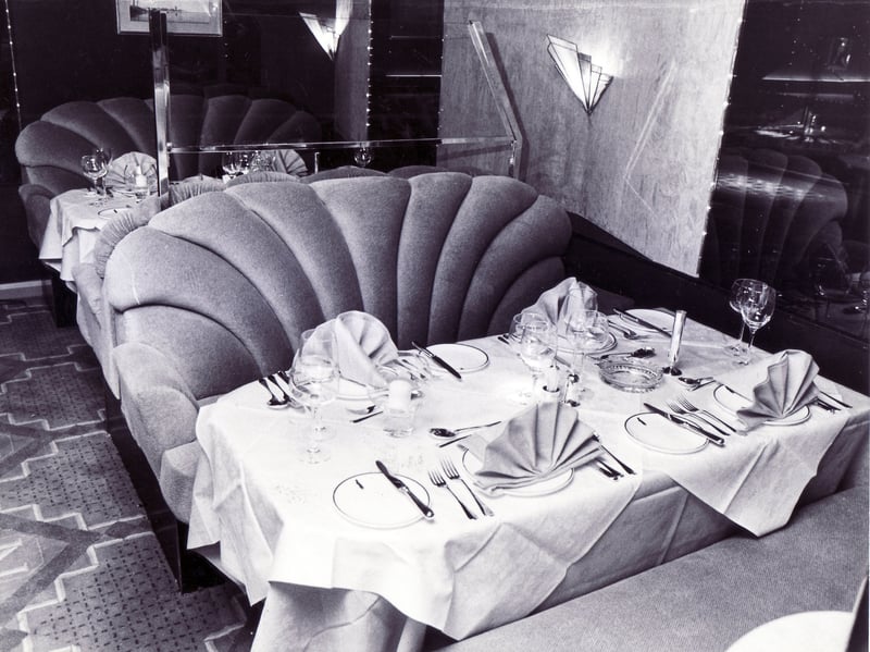 Dining booths in the restaurant at Napoleon's Casino Club, on Ecclesall Road, Sheffield, in December 1983