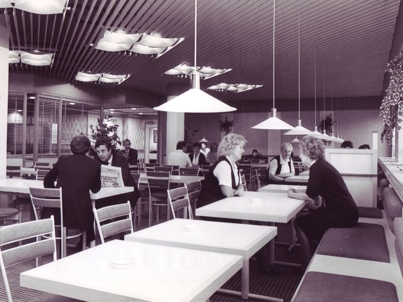 Inside the new restaurant at Atkinson's department store, Sheffield, in November 1986