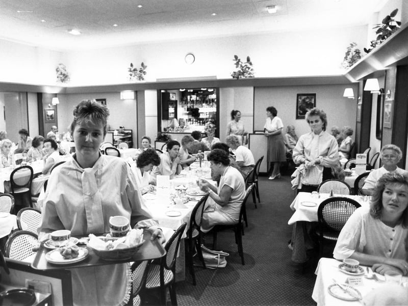 Inside Tuckwoods Restaurant, on Surrey Street, Sheffield, in 1989