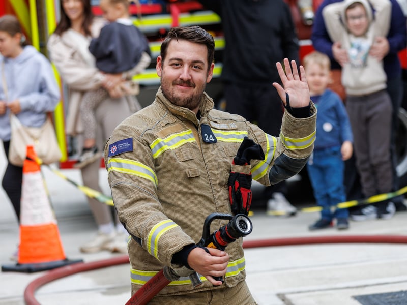 Children and adults alike enjoyed meeting the fire crew and learning about their work
Picture:Marcin Jedrysiak