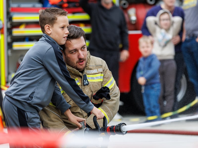 Finley tried his hand at putting out a fire today
Picture:Marcin Jedrysiak