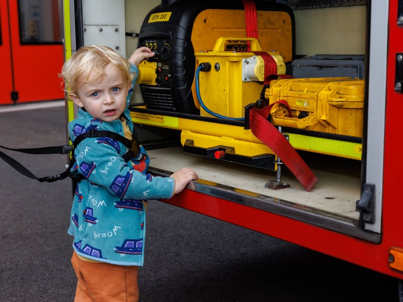  Isaac enjoying his time at Cosham Fire Station
Picture:Marcin Jedrysiak
