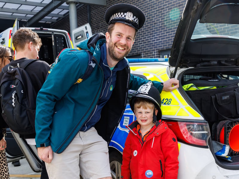Joshua with dad Rob in the Police hat
Picture:Marcin Jedrysiak