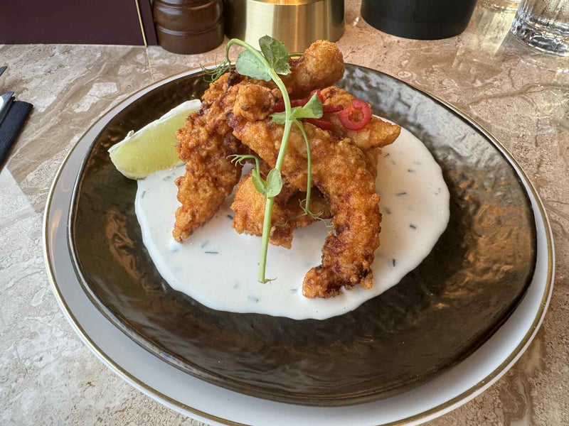 My partner enjoyed the buttermilk chicken bites served with ranch sauce.