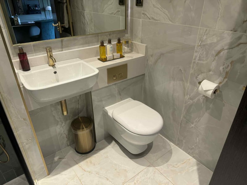 Inside the stunning en-suite bathroom with walk-in shower.