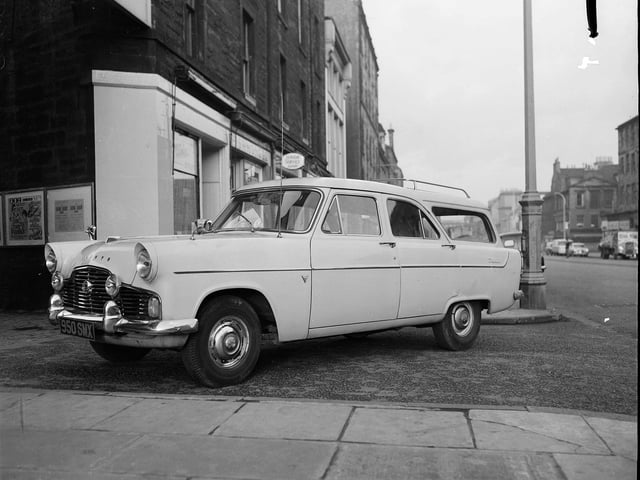 A 1958 Ford Zephr estate car parked in Edinburgh.