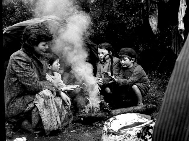 A travellers camp near Pitlochry in 1958.