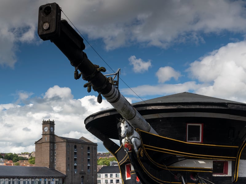 The traditional wooden craftsmanship of the 18th century and the emerging iron technology of the 19th century are both showcased on the HMS Unicorn.