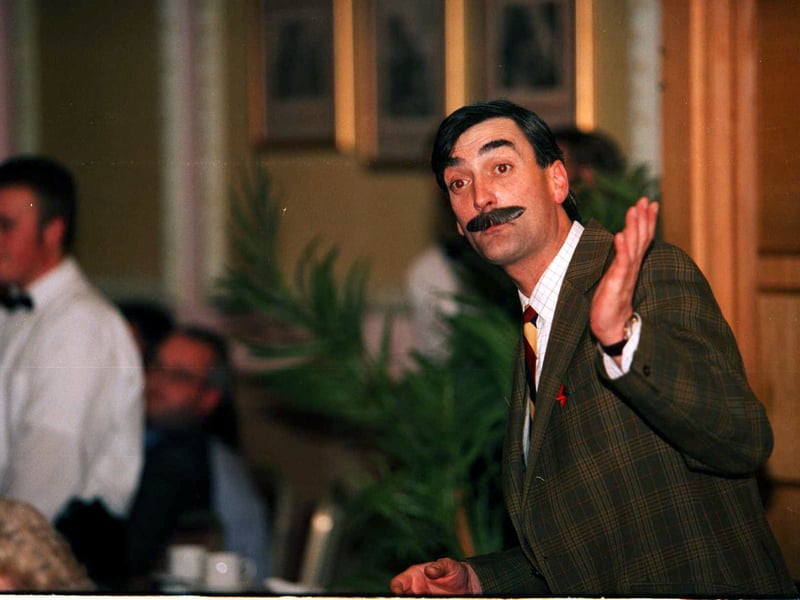 A Faulty Towers night was staged at the St. George Hotel in October 1998 to raise funds for St. Roberts Church community centre. Pictured is actor Charles Palmer as Basil Faulty.