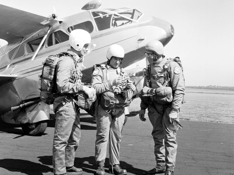 The Scottish 'A' team at the Scottish Parachute Championships held at the Royal Navy Air Station HMS Condor in Arbroath, July 1966.