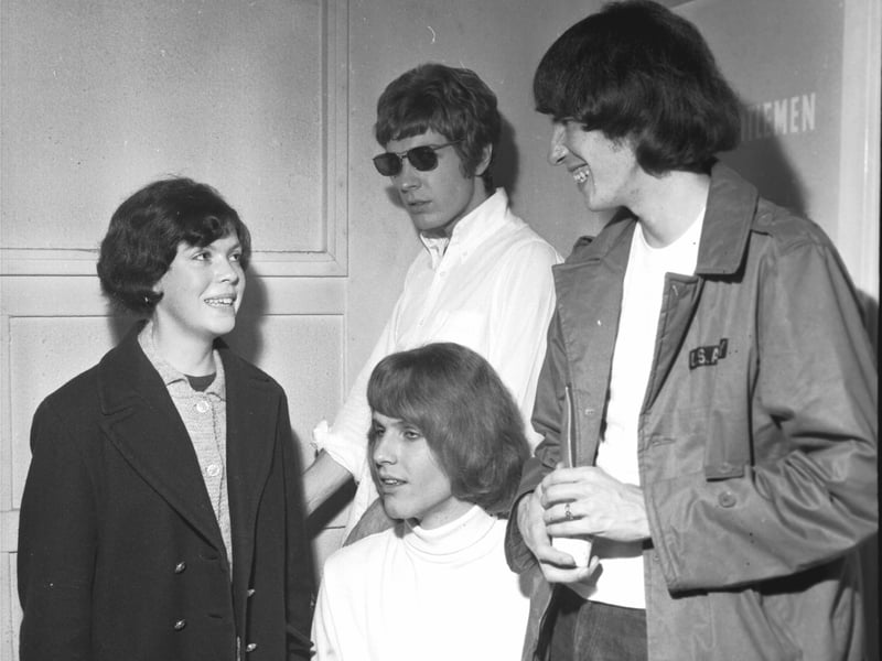 A fan gets to meet the Walker Brothers at their concert in the ABC Cinema in Lothian Road, Edinburgh, in October 1966.