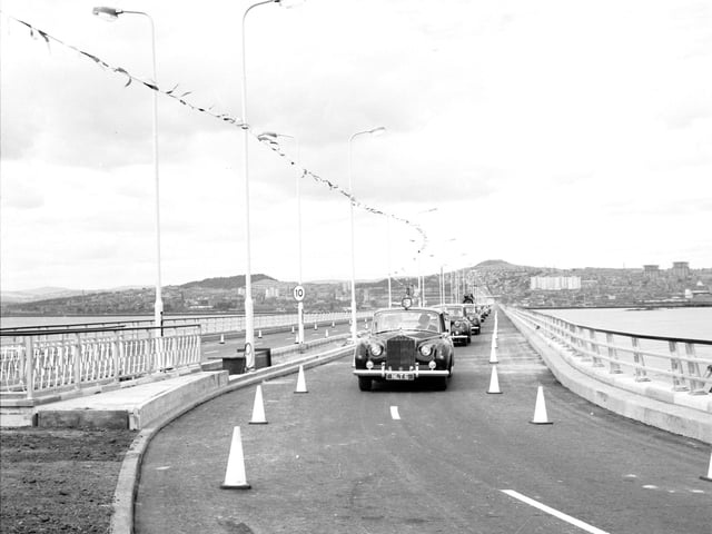 The Queen Mother' Royal car arrives at Newport after she opened the Tay Bridge in August 1966.