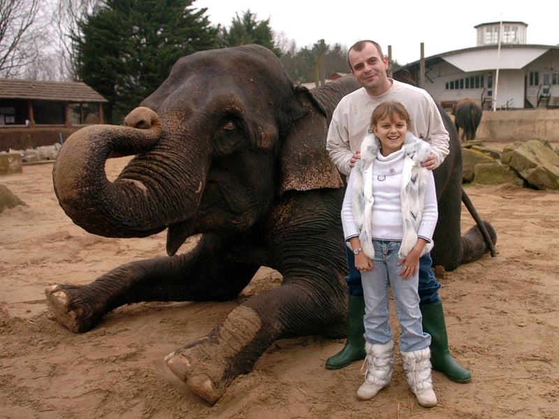 Coronation Street Star Simon Gregson visited Blackpool Zoo for a sponsored elephant bath, to raise money for the Five Stars Scanner Appeal for the Royal Manchester Children's Hospital. He is pictured with Danielle Proudfoot, 13