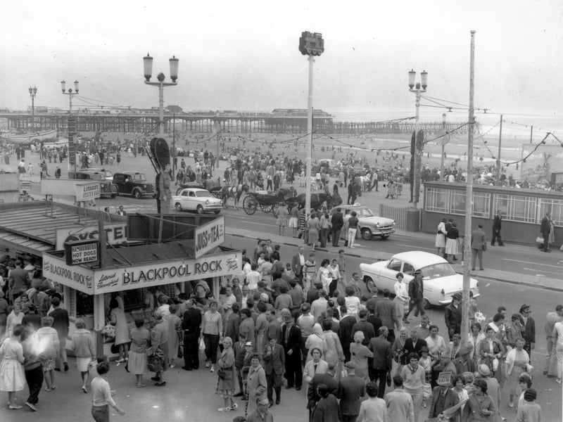 Jugs of tea for the beach, oysters and - of course Blackpool rock - was waiting for the crowds on the Golden Mile