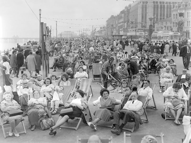 A crowded promenade in the 1960s