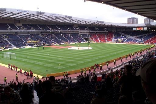 A view of the new stand at Hampden Park, before the start of the Scottish Cup final between Celtic and Rangers.
