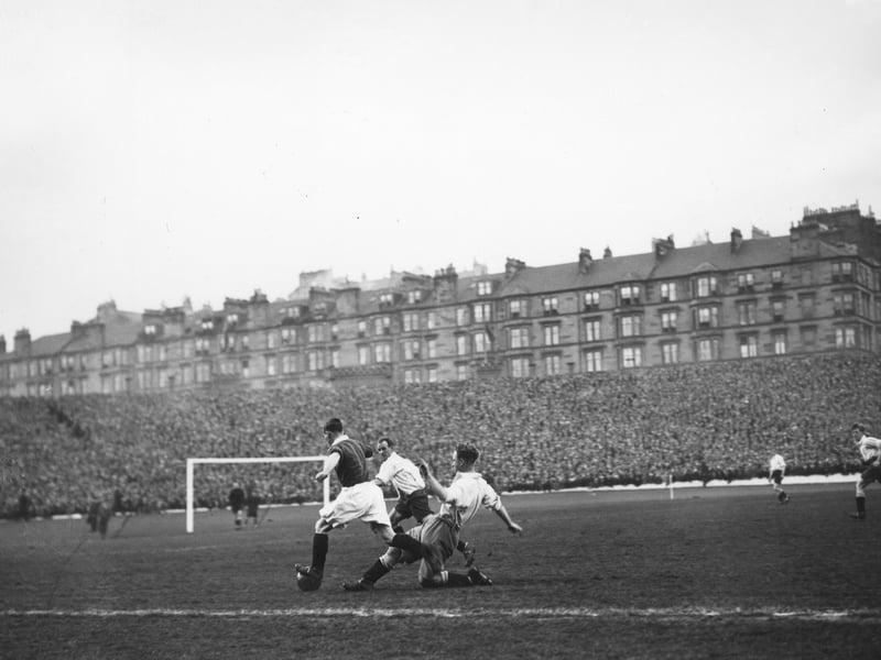 Scotland battle to a 2-2 draw against England at Hampden in the early 1920s.