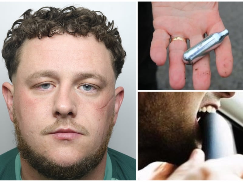 A driver high on laughing gas tried to escape police at a music festival by mowing down officers and dragging them along the ground. Former scaffolder Liam Webster was jailed at Leeds Crown Court this week for the sickening incident at Temple Newsam. He admitted dangerous driving, two counts of ABH against the officers, criminal damage, driving while disqualified and driving without a licence. Webster  of Crawford Avenue, Bradford, was given a 42-month jail sentence, and 57-month driving ban.
