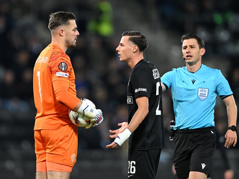 Unsighted at Sturm Graz's opener by his scrambling defence and left exposed at the second. Made a number of good saves thereafter to keep Rangers in the game as he continued his excellent form this season. One of two shining lights in Austria. 7