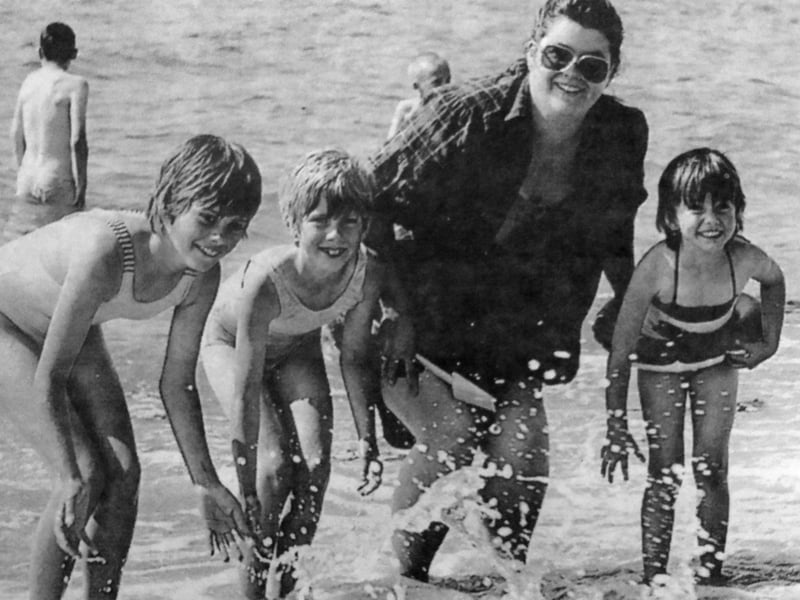 Splashing out at Southsea beach during the heatwave was Debbie Thorne, from Southsea, with children Claire, 11, Vanessa. eight, and Sandra, five. 
