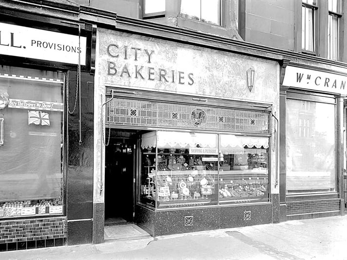 City Bakeries provided the sweet treats for many a celebration in the city, including Halloween cakes. At one time there were more than 60 branches and a visit for a treat was part of local tradition. This bakery on Cathcart Road is pictured in 1931. 