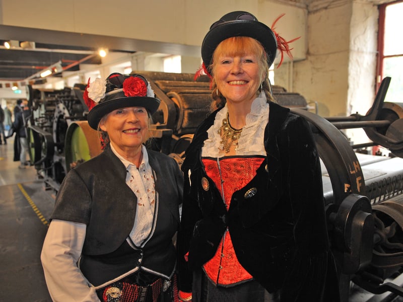 Hazel King and Sharon Crosby of The Steampunk Rollers.