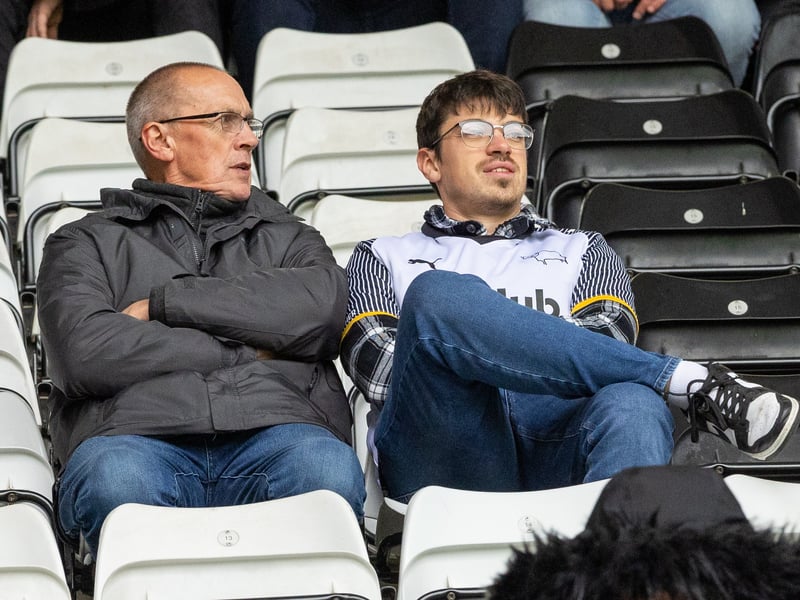 Derby County fans at the Sky Bet Championship match against Southampton at Pride Park