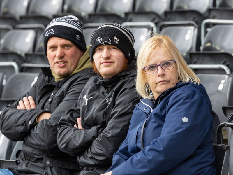 Derby County fans at the Sky Bet Championship match against Southampton at Pride Park