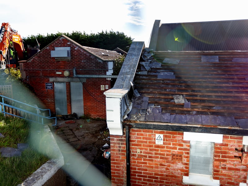 Demolition is new underway at the site