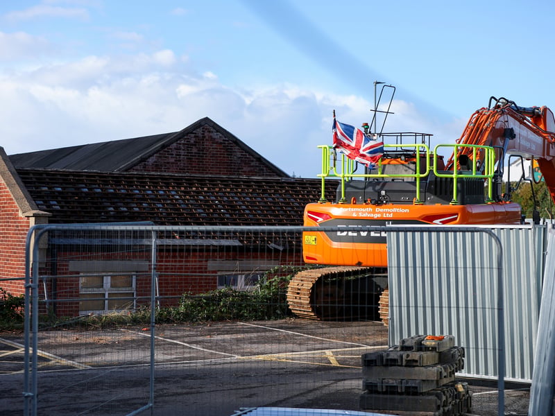 The demolition crew is now on site at Eastney Swimming Pool