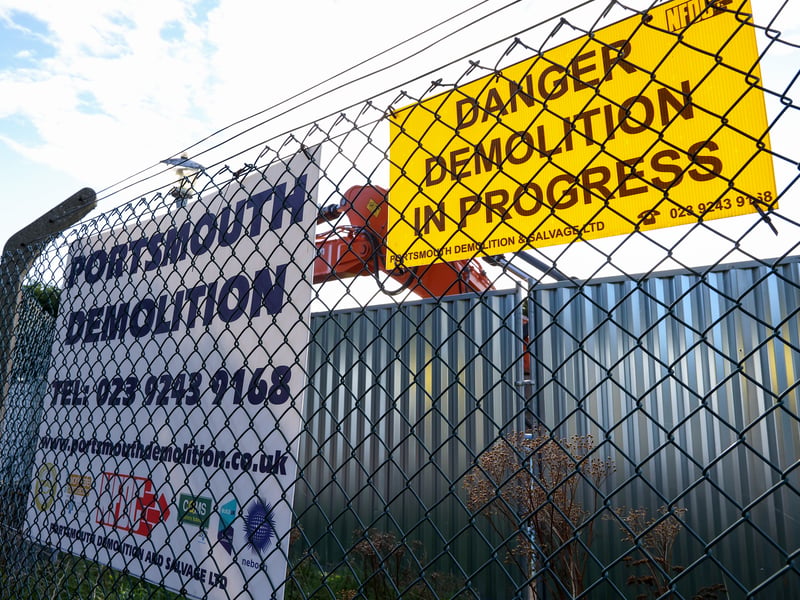 Demolition crews are on site at Eastney Swimming Pool