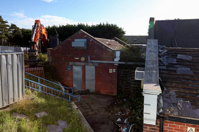 The former Eastney Swimming Pool is being demolished