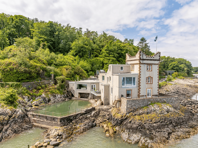 The tower offers breath-taking sea views over Balcary Bay and Hestan Island.