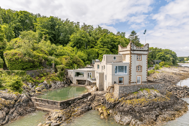 The tower offers breath-taking sea views over Balcary Bay and Hestan Island.