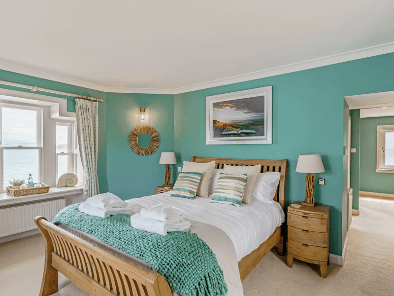 One room features a king-size bed and en-suite where a luxurious freestanding bath takes centre stage in the spacious bathroom.