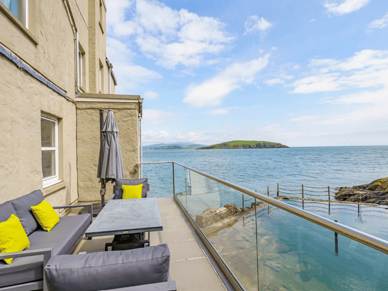 There are plenty of seating areas outside for those hoping to enjoy the beautiful coastal views.