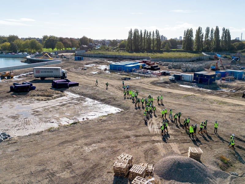 The outline of the buildings and key infrastructure are being created at Victory Quay on the Tipner West site
Picture: Habibur Rahman