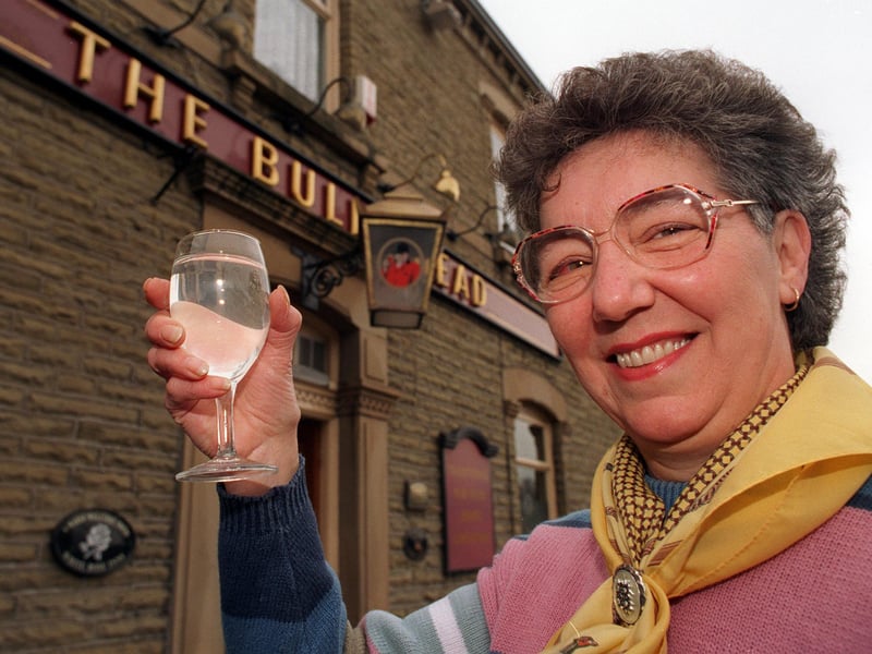 This is Molly Wilson pictured in April 1997 who had served behind the bar at The Bulls Head in Ravensthorpe for the last 40 years.
