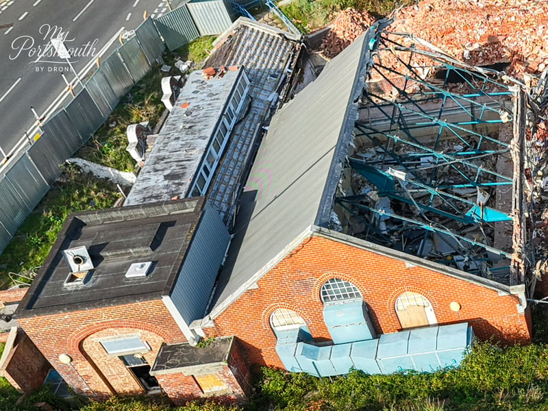 The demolition of the pool is well underway