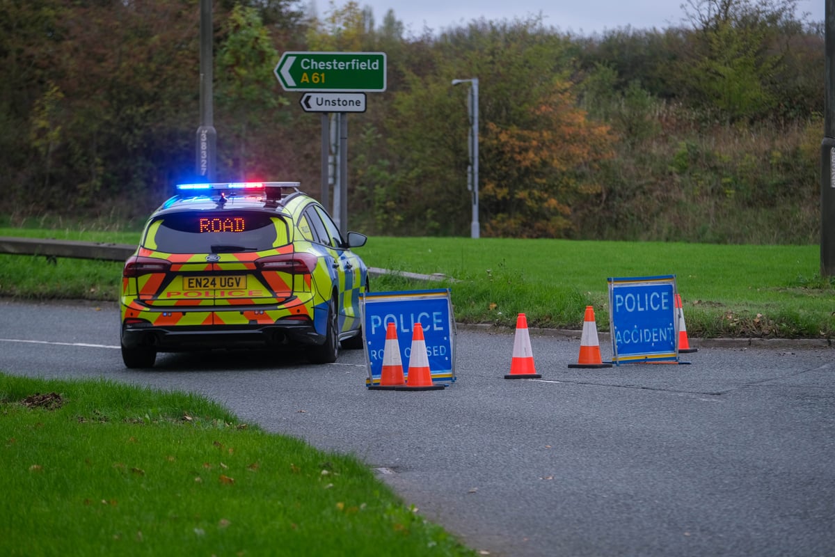 Man hospitalised after police car crash closes Doncaster road