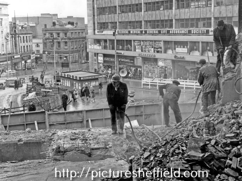 Roads had to be widened to fit in with the plans that were drawn up. This picture, taken by The Star, shows work to widen the roads for the new roundabout. Photo: Sheffield Newspapers / Picture Sheffield